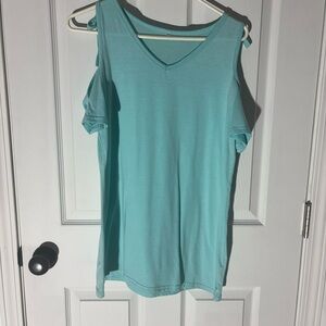 SHEIN Turquoise V-Neck Tank Top